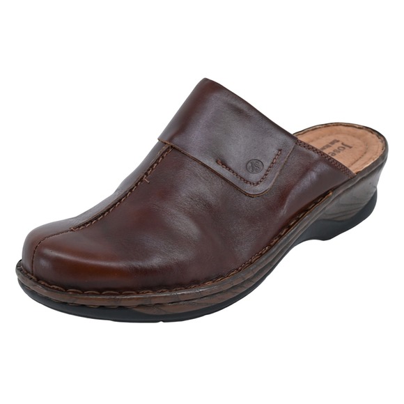 Josef Seibel Shoes - Retail $145 Josef Seibel  Catalonia Brown Leather Wedge Clog Mules Slip On Shoes